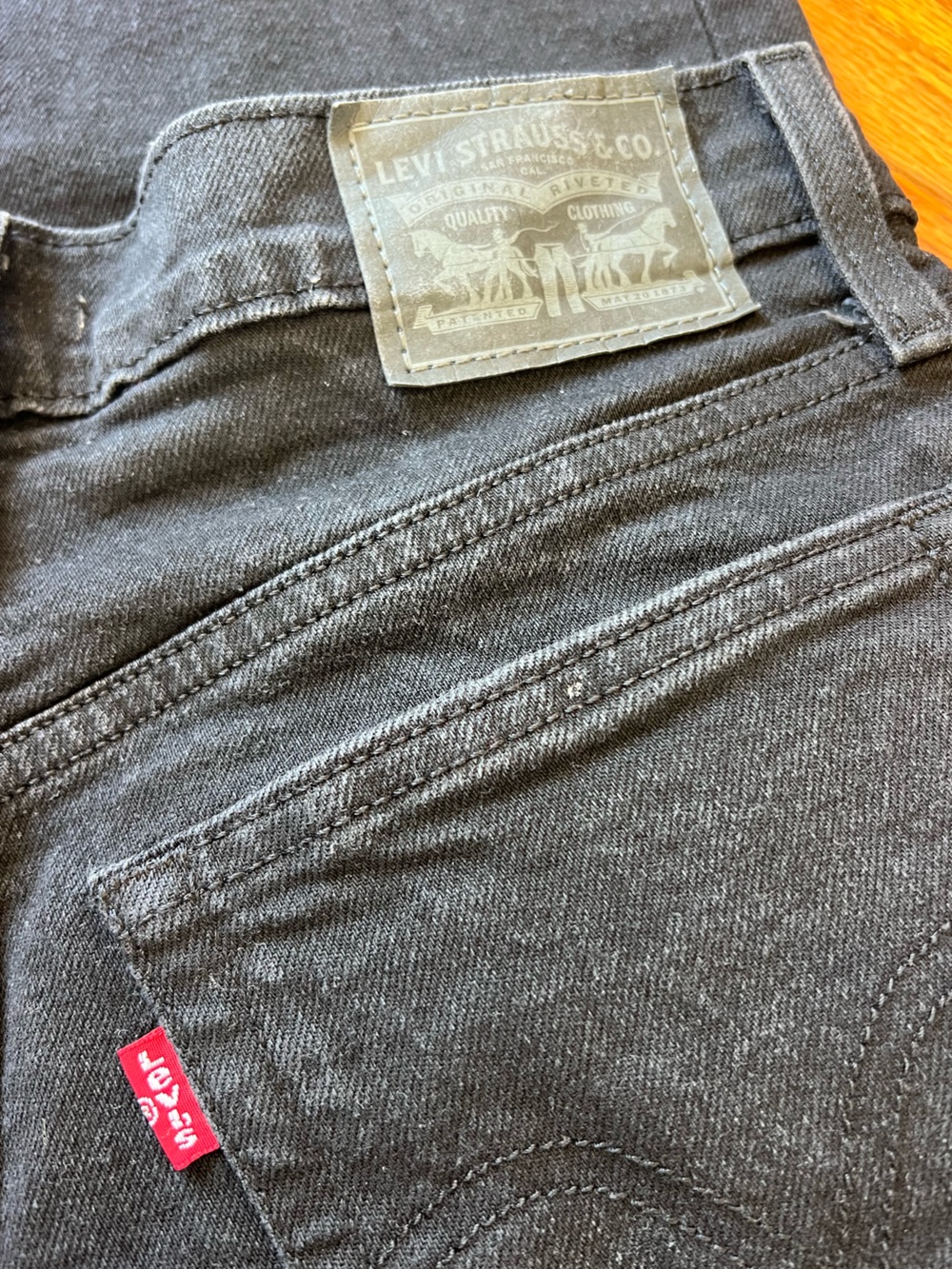 Levi's Wedgie Straight Black Jeans High-Waist Denim Pants High Rise Button Fly - Picture 5 of 10